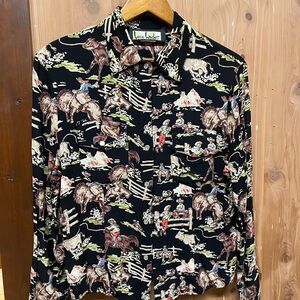 Vintage Loco Lindo Cowboy Print Shirt